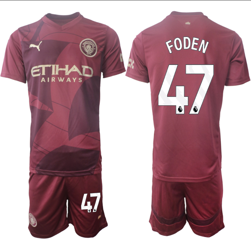 Men 2024-2025 Club Manchester City away red #47 Soccer Jersey->indianapolis colts->NFL Jersey
